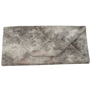 Aimee Kestenberg silver gray rose gold envelope wallet clutch NEW